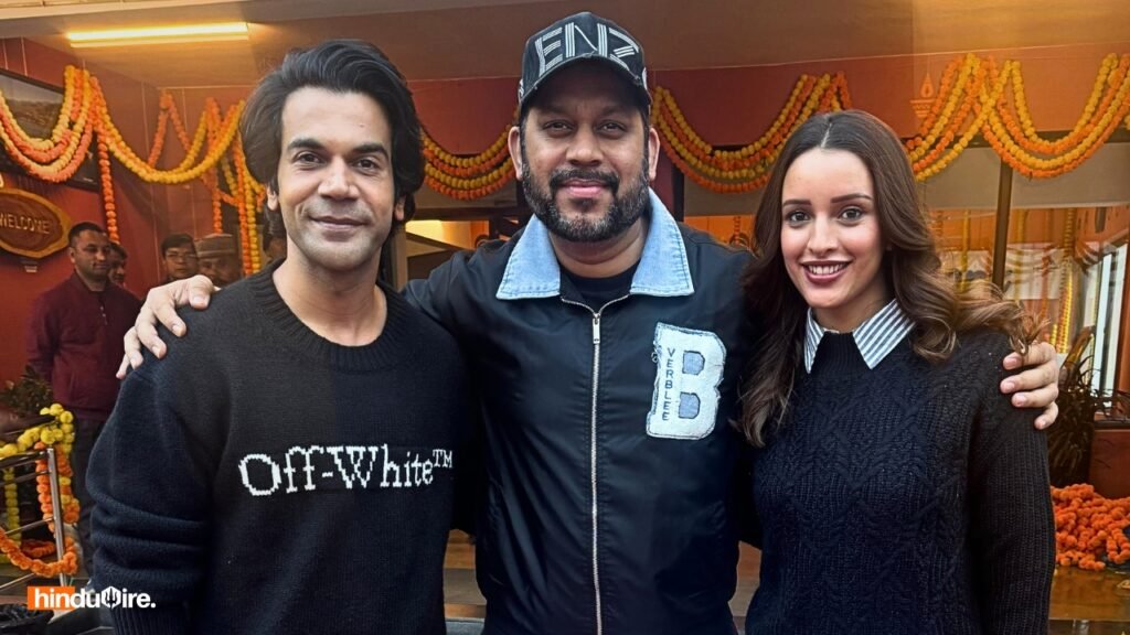 Rajkummar Rao, Raaj Shaandilyaa, and Tripti Dimri in this image